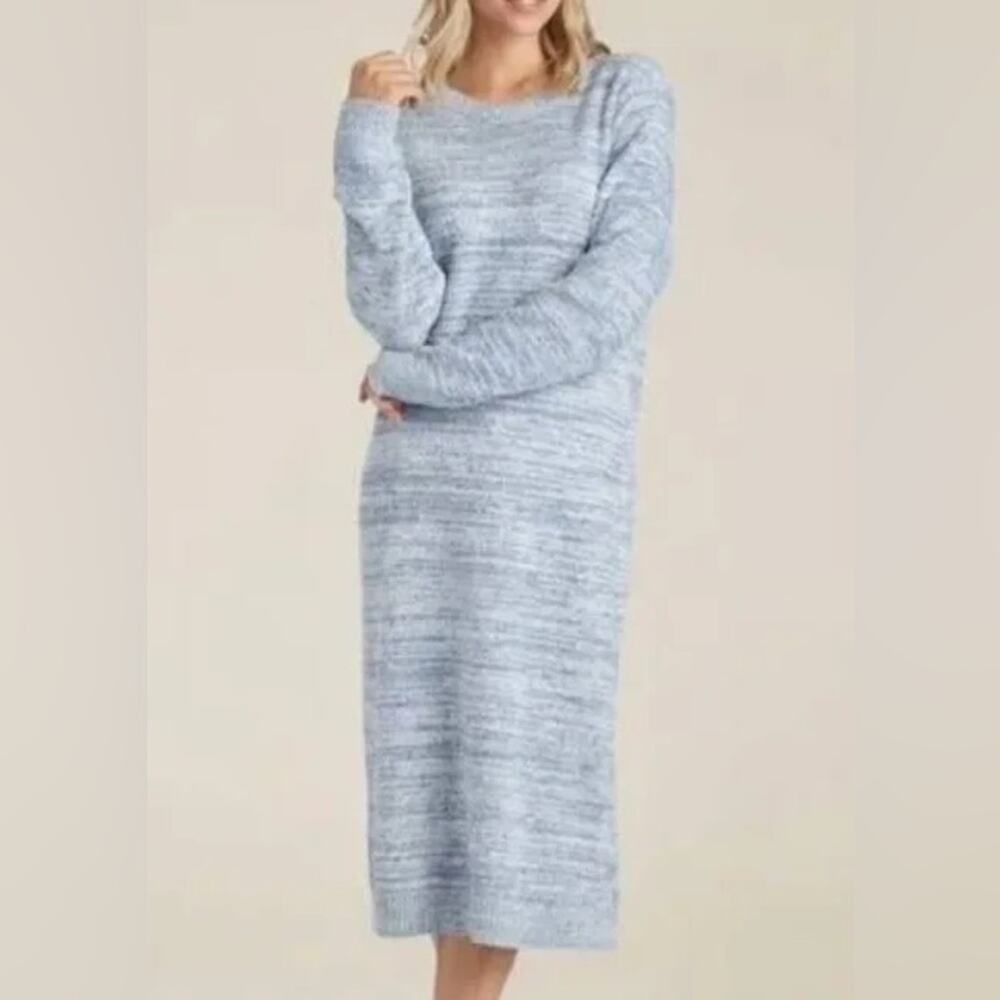 NWT Softies Heathered Marshmallow Blue Loungewear SOFT Sweater Dress Size S/M B1